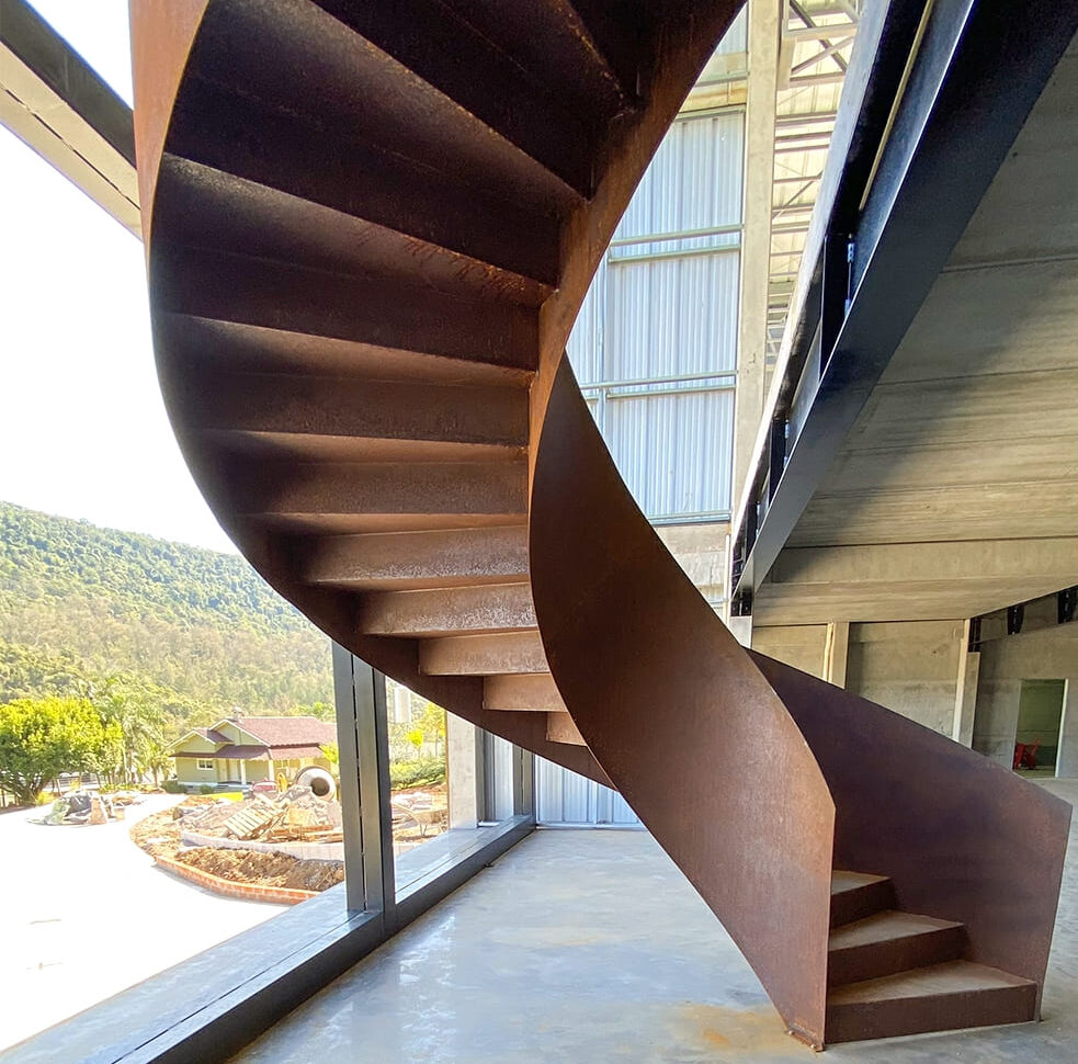 Escada Helicoidal Aço Corten Metalúrgica Zol Porto Alegre